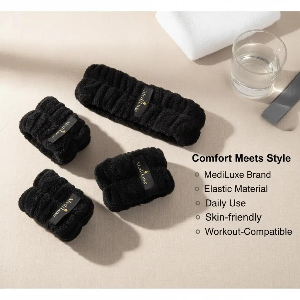 MediLuxe Medical Hair Band Comfortable Elastic Headband for Daily Wear, Skincare & Workout