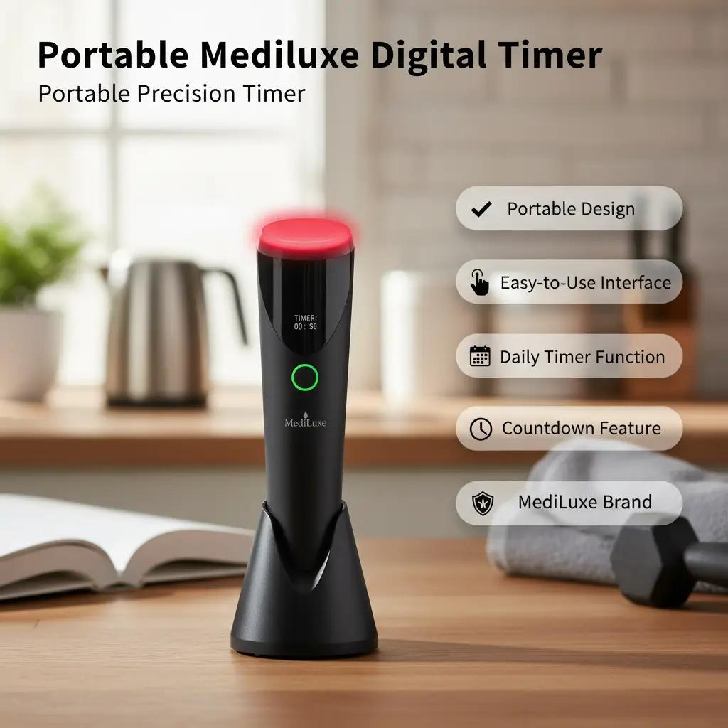 MediLuxe Digital Timer, Portable Countdown Timer Easy-to-Use Daily Timer